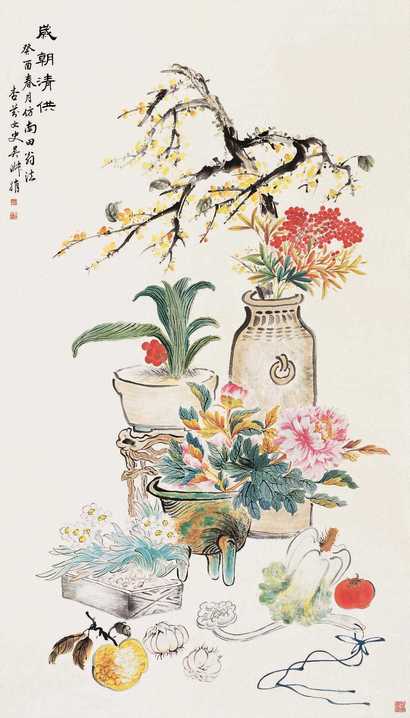 吴淑娟 岁朝清供 立轴